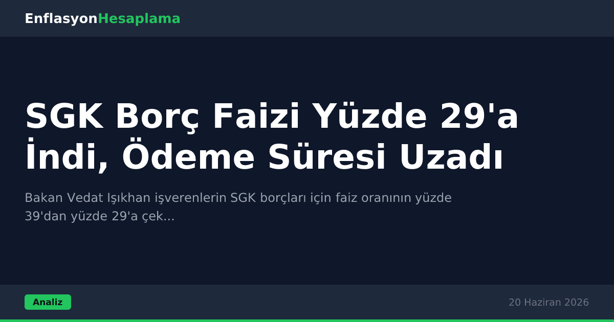 SGK Borç Faizi Yüzde 29'a İndi, Ödeme Süresi Uzadı