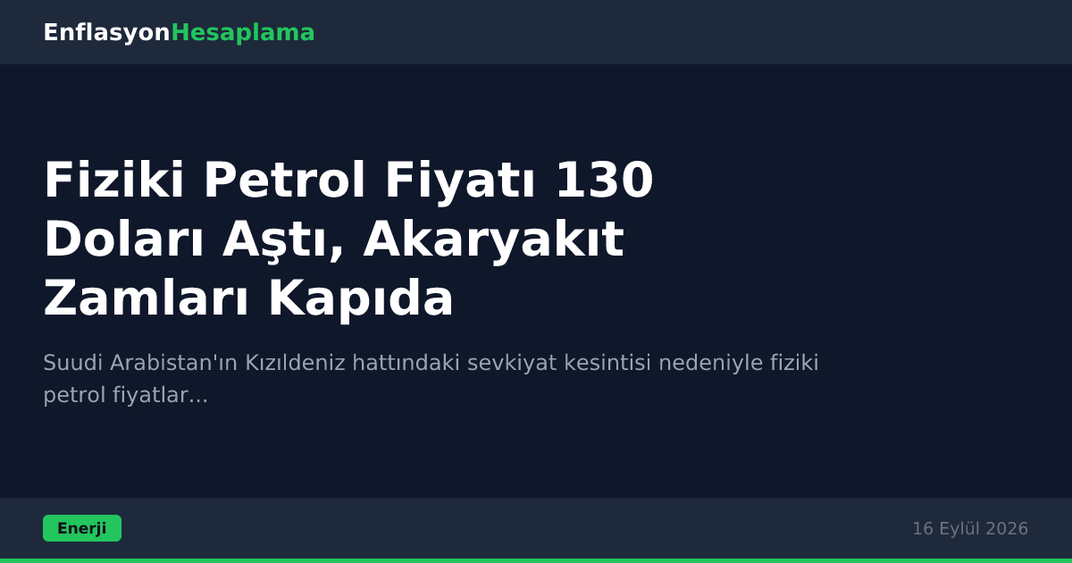 Fiziki Petrol Fiyatı 130 Doları Aştı, Akaryakıt Zamları Kapıda