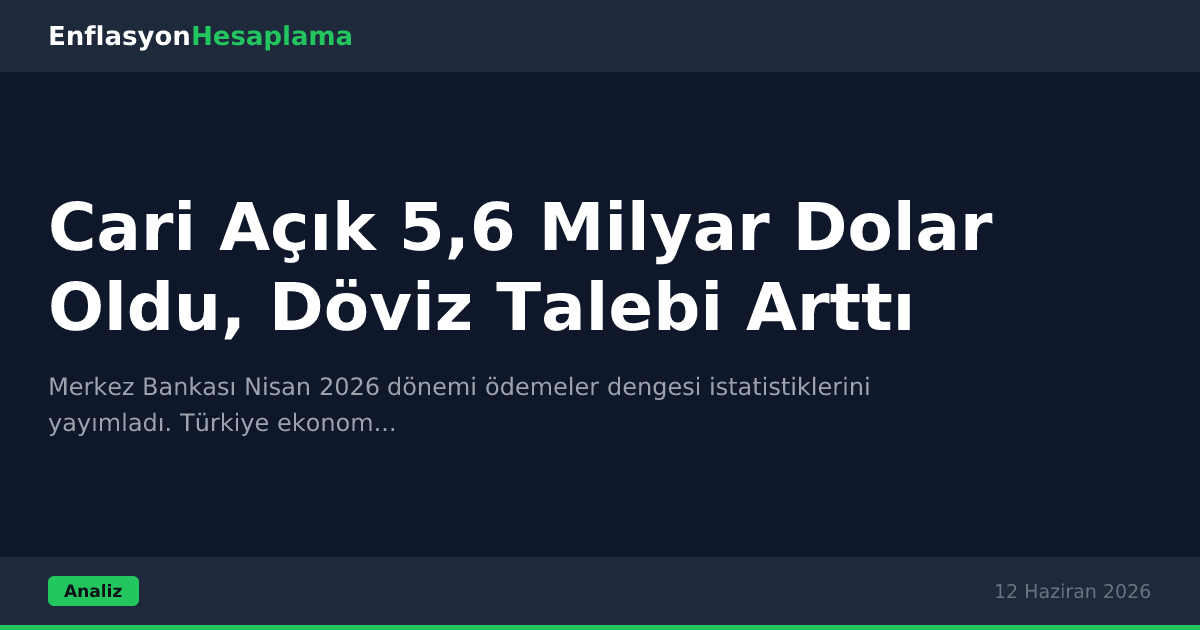 Cari Açık 5,6 Milyar Dolar Oldu, Döviz Talebi Arttı