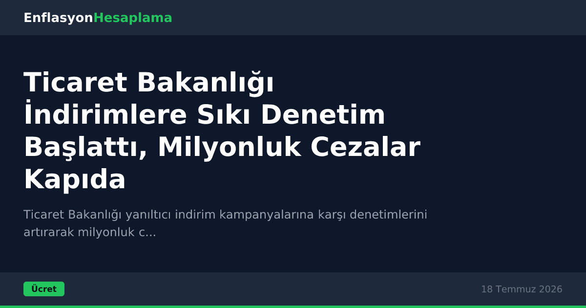 Ticaret Bakanlığı İndirimlere Sıkı Denetim Başlattı, Milyonluk Cezalar Kapıda