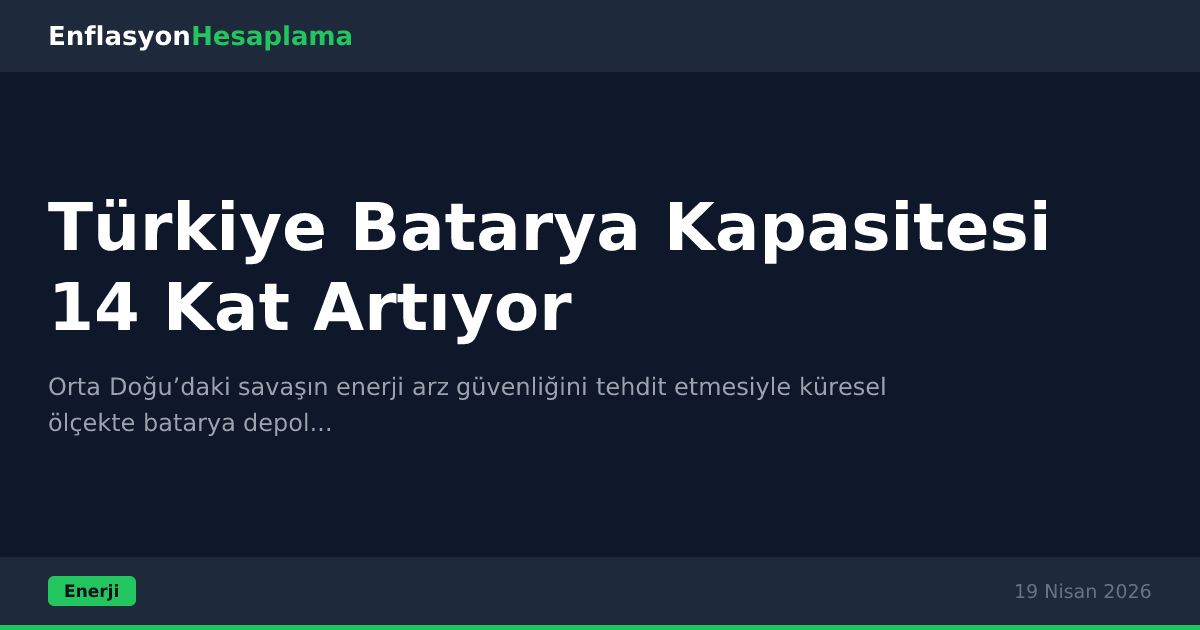 Türkiye Batarya Kapasitesi 14 Kat Artıyor