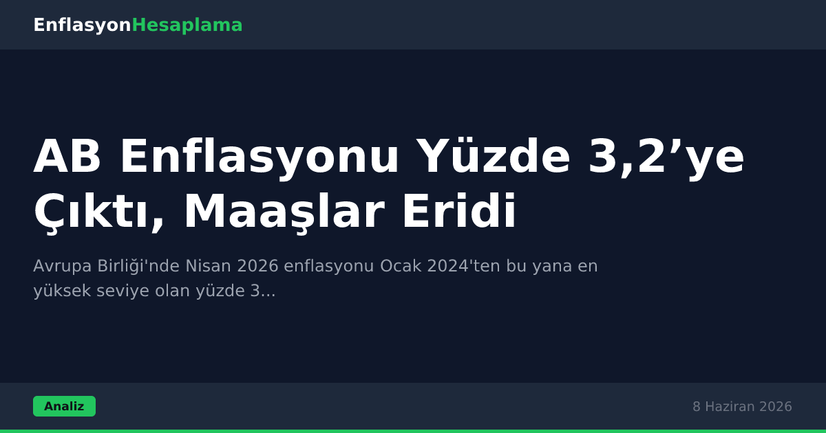 AB Enflasyonu Yüzde 3,2’ye Çıktı, Maaşlar Eridi