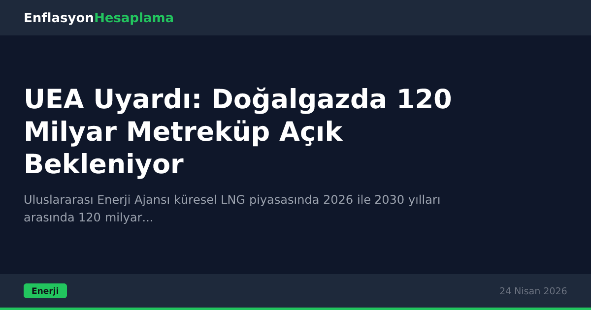 UEA Uyardı: Doğalgazda 120 Milyar Metreküp Açık Bekleniyor