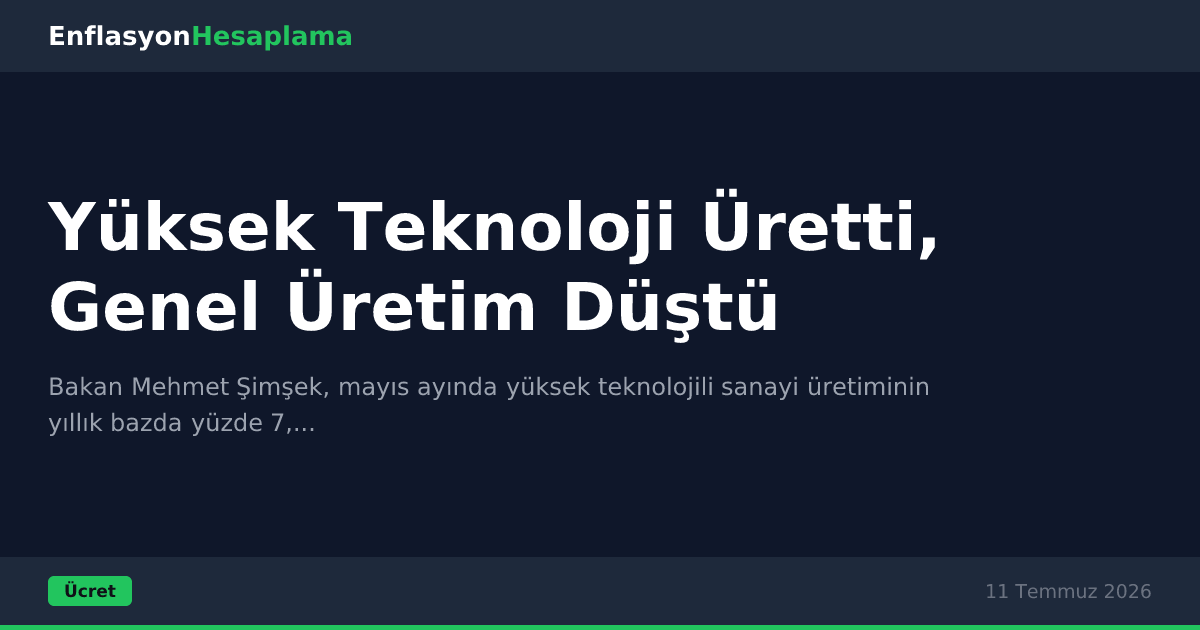 Yüksek Teknoloji Üretti, Genel Üretim Düştü